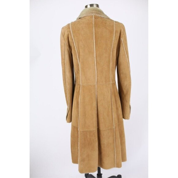 $6,500 Loro Piana Suede Shearling- Fur Lined Overcoat Size 46 Brown NEW - Picture 4 of 7